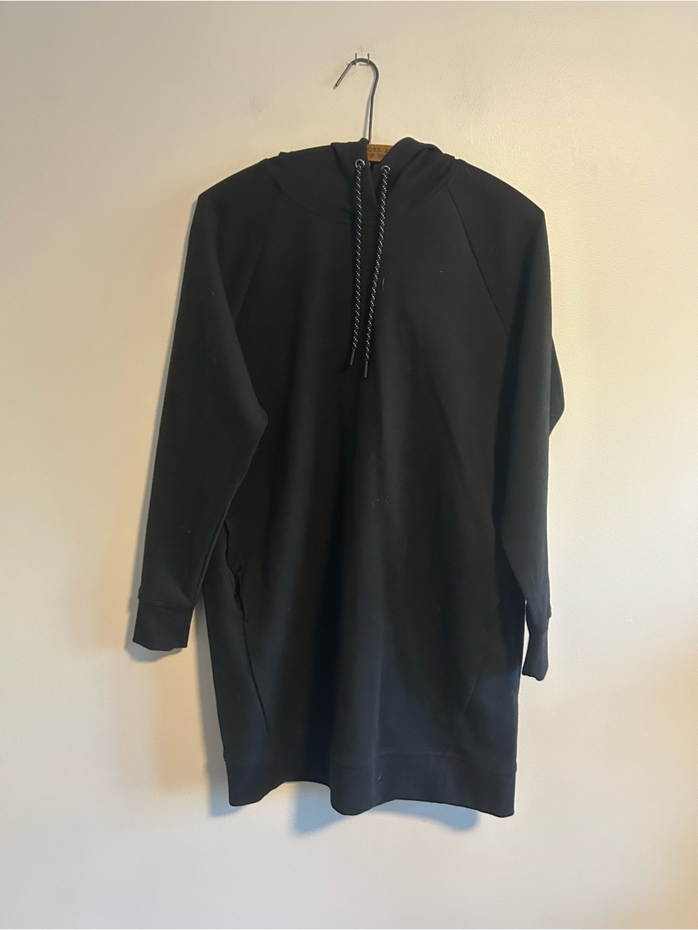 NEW old navy active small Black fleece Hooded Sweatshirt tunic